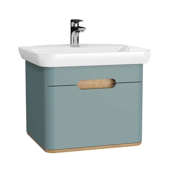 Image of Vitra: Sento Wall-hung Bathroom Vanity Unit with One Drawer and Basin