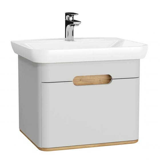 Image of Vitra: Sento Wall-hung Bathroom Vanity Unit with One Drawer and Basin