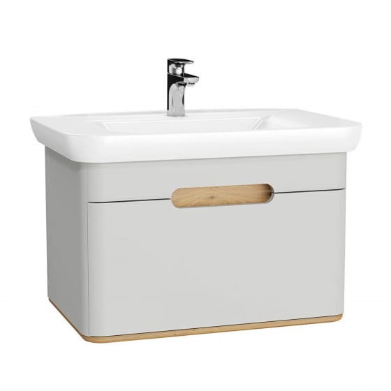 Image of Vitra: Sento Wall-hung Bathroom Vanity Unit with One Drawer and Basin