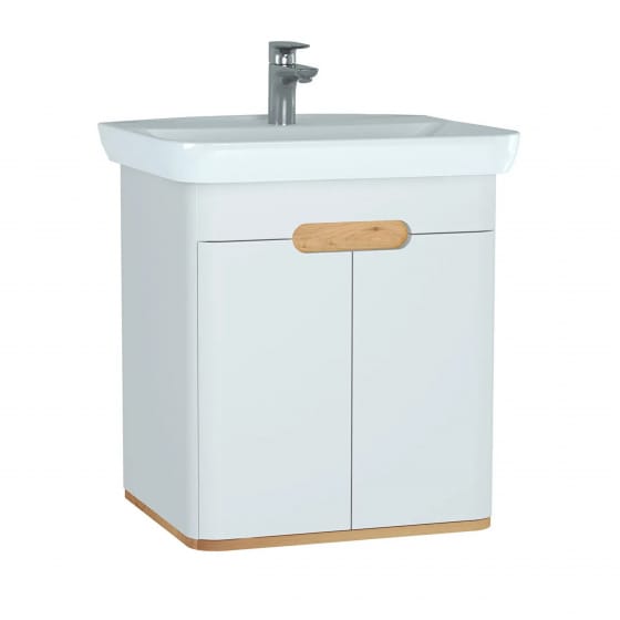 Image of Vitra: Sento Wall-hung Bathroom Vanity Unit with Doors and Basin