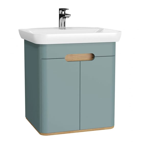 Image of Vitra: Sento Wall-hung Bathroom Vanity Unit with Doors and Basin
