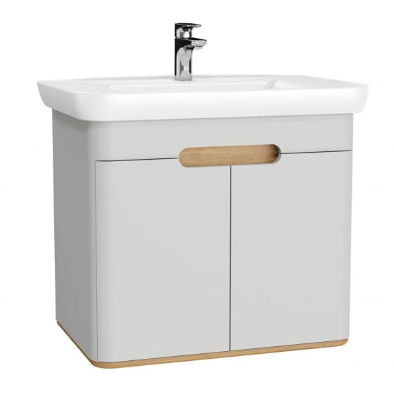 Image of Vitra: Sento Wall-hung Bathroom Vanity Unit with Doors and Basin