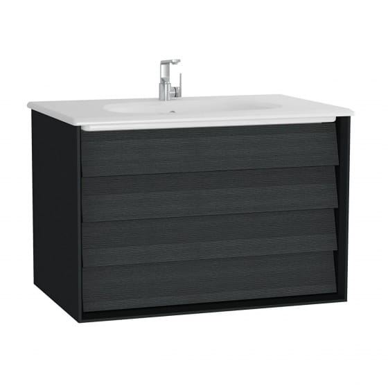 Image of VitrA: Frame Wall-hung Washbasin Unit with Two Drawers (800mm)