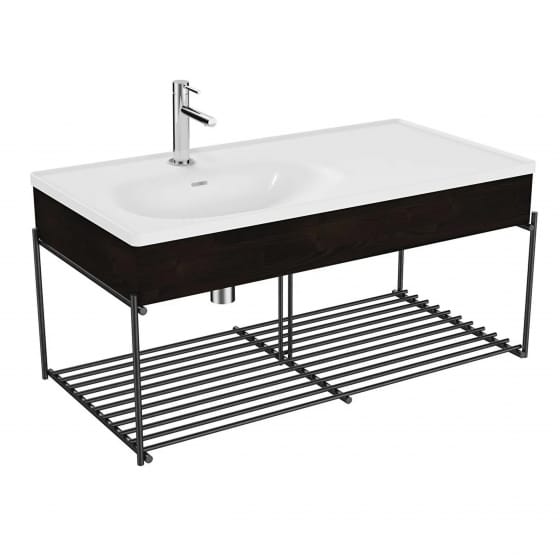 Image of VitrA: Equal Floor-standing Washbasin Unit with Asymmetrical Washbasin and Shelf (100cm)