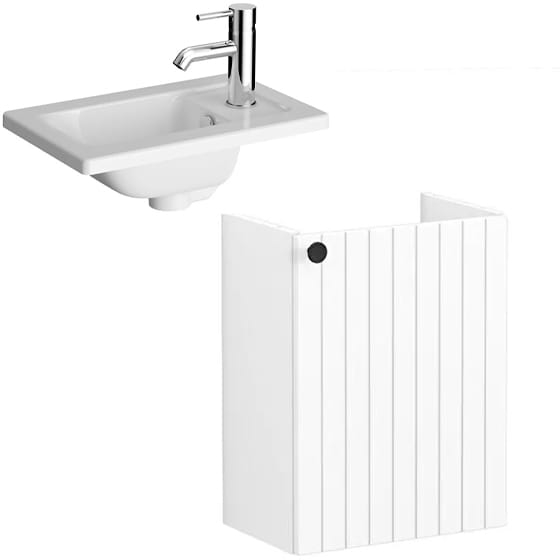 Image of VitrA: Root Groove Wall-hung Vanity Unit with One Door and Basin (450mm)