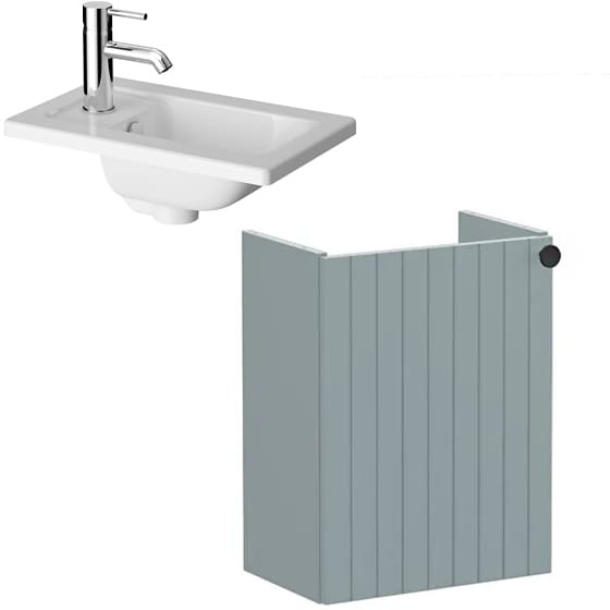 Image of VitrA: Root Groove Wall-hung Vanity Unit with One Door and Basin (450mm)