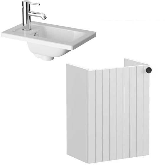 Image of VitrA: Root Groove Wall-hung Vanity Unit with One Door and Basin (450mm)