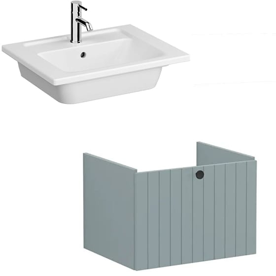 Image of VitrA: Root Groove Wall-hung Vanity Unit With Drawer and Basin (600mm)