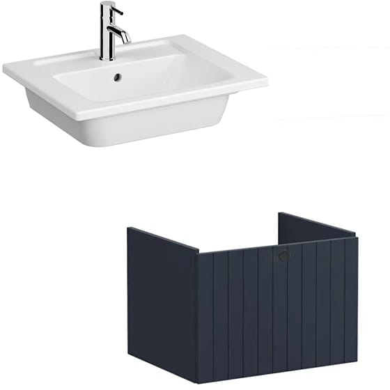 Image of VitrA: Root Groove Wall-hung Vanity Unit With Drawer and Basin (600mm)