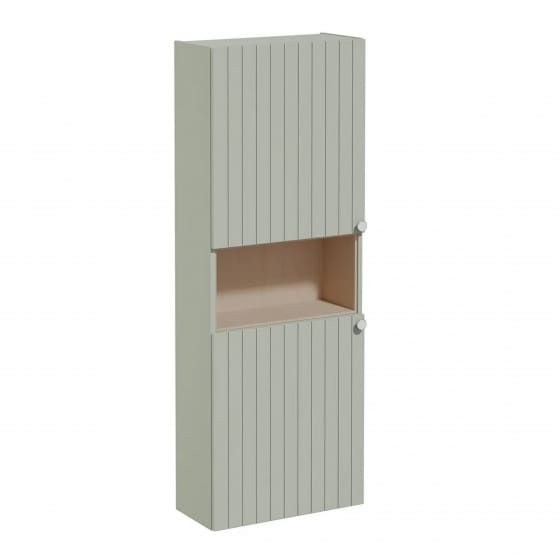 Image of VitrA: Root Groove Compact Wall-hung Bathroom Short/Tall Cabinet Unit with Two Doors (550mm)
