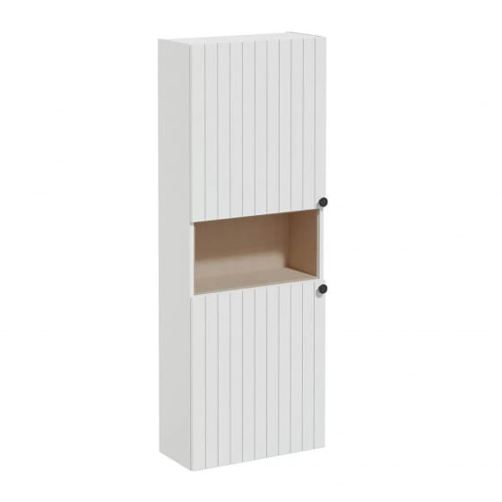Image of VitrA: Root Groove Compact Wall-hung Bathroom Short/Tall Cabinet Unit with Two Doors (550mm)