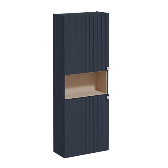 Image of VitrA: Root Groove Compact Wall-hung Bathroom Short/Tall Cabinet Unit with Two Doors (550mm)