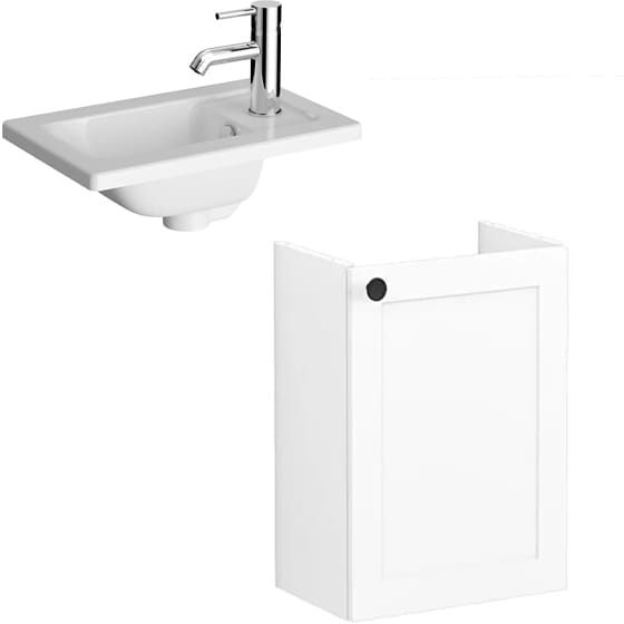 Image of VitrA: Root Classic Wall-hung Vanity Unit With Door & Basin (450mm)