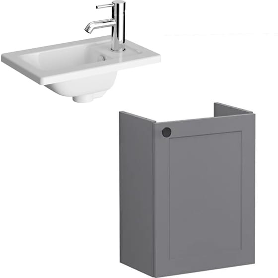 Image of VitrA: Root Classic Wall-hung Vanity Unit With Door & Basin (450mm)