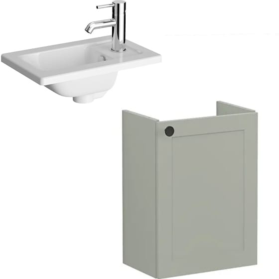 Image of VitrA: Root Classic Wall-hung Vanity Unit With Door & Basin (450mm)