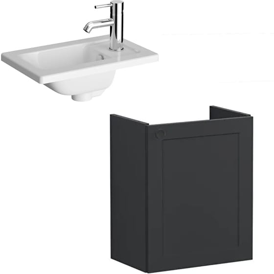Image of VitrA: Root Classic Wall-hung Vanity Unit With Door & Basin (450mm)