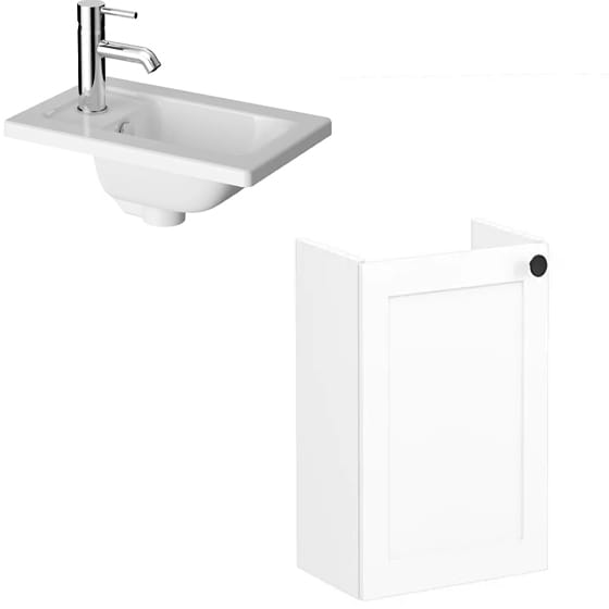 Image of VitrA: Root Classic Wall-hung Vanity Unit With Door & Basin (450mm)