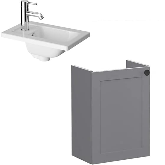 Image of VitrA: Root Classic Wall-hung Vanity Unit With Door & Basin (450mm)