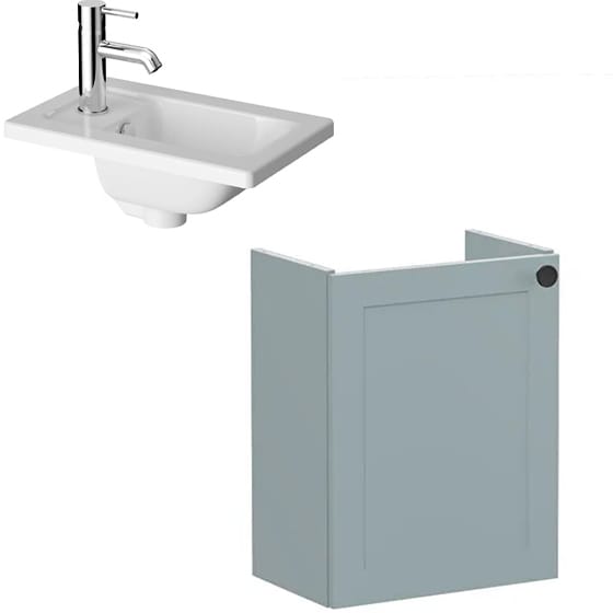 Image of VitrA: Root Classic Wall-hung Vanity Unit With Door & Basin (450mm)