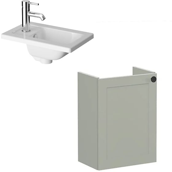 Image of VitrA: Root Classic Wall-hung Vanity Unit With Door & Basin (450mm)