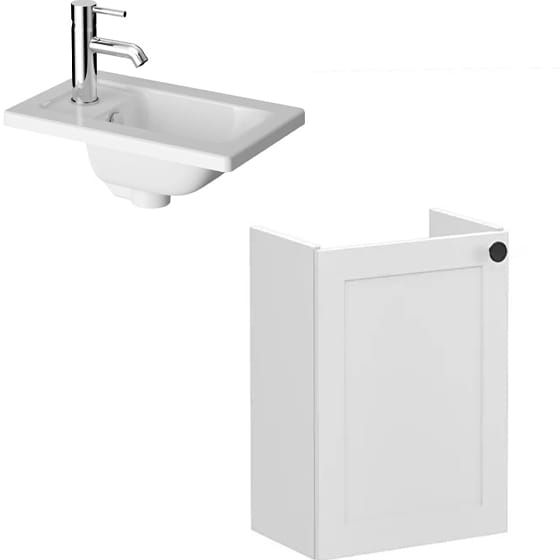 Image of VitrA: Root Classic Wall-hung Vanity Unit With Door & Basin (450mm)