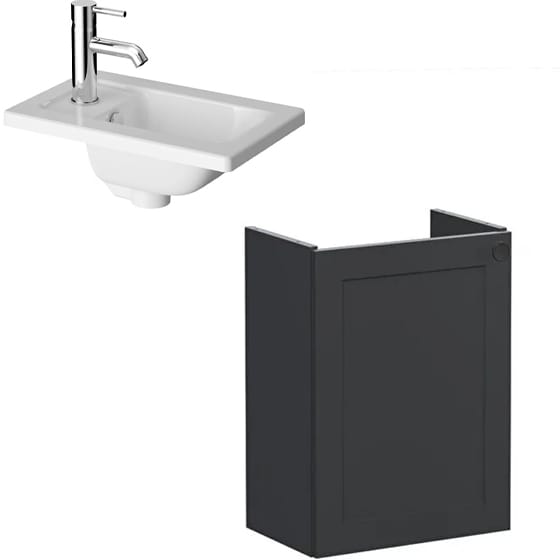 Image of VitrA: Root Classic Wall-hung Vanity Unit With Door & Basin (450mm)