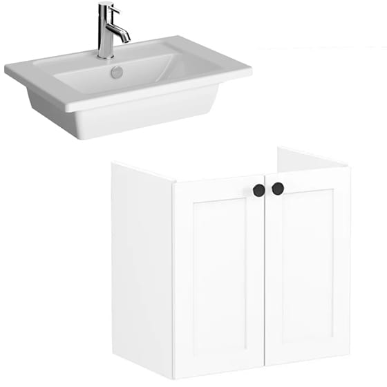 Image of VitrA: Root Classic Wall-hung Vanity Unit with Two Doors and Basin (600mm)