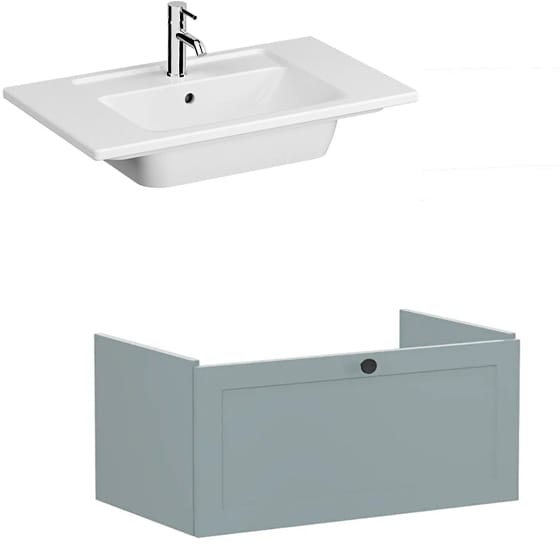 Image of VitrA: Root Classic Wall-hung Vanity Unit with One Drawer and Basin (800mm)