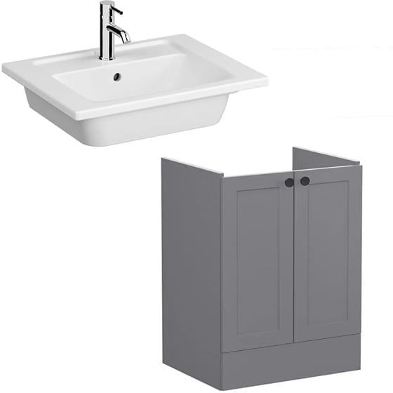 Image of VitrA: Root Classic Vanity Unit with Two Doors and Basin (600mm)