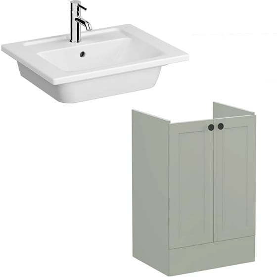 Image of VitrA: Root Classic Vanity Unit with Two Doors and Basin (600mm)