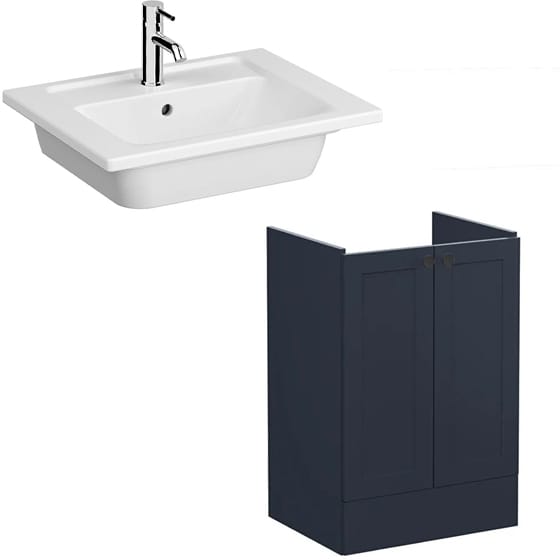 Image of VitrA: Root Classic Vanity Unit with Two Doors and Basin (600mm)