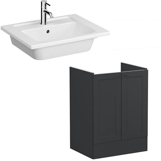 Image of VitrA: Root Classic Vanity Unit with Two Doors and Basin (600mm)