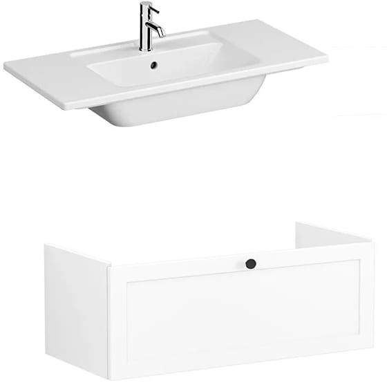 Image of VitrA: Root Classic Wall-hung Vanity Unit with One Drawer and Basin (1000mm)