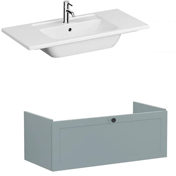 Image of VitrA: Root Classic Wall-hung Vanity Unit with One Drawer and Basin (1000mm)