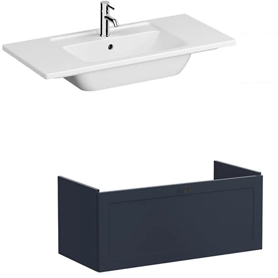 Image of VitrA: Root Classic Wall-hung Vanity Unit with One Drawer and Basin (1000mm)