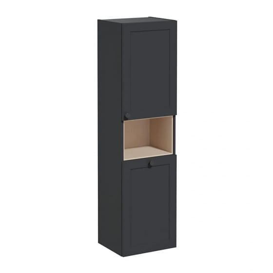 Image of VitrA: Root Classic Wall-hung Tall Cabinet Unit with Two Doors and Laundry Basket (400mm)