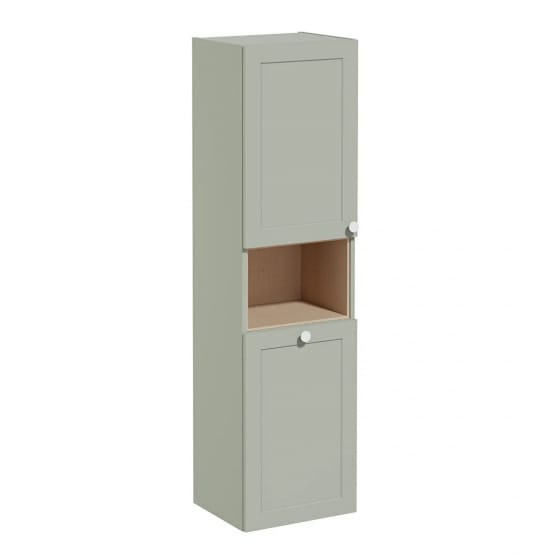 Image of VitrA: Root Classic Wall-hung Tall Cabinet Unit with Two Doors and Laundry Basket (400mm)