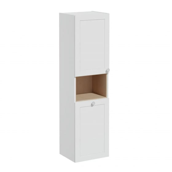 Image of VitrA: Root Classic Wall-hung Tall Cabinet Unit with Two Doors and Laundry Basket (400mm)
