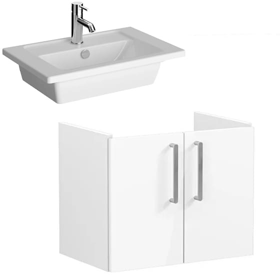 Image of VitrA: Root Flat Wall-hung Vanity Unit with Doors (600mm)