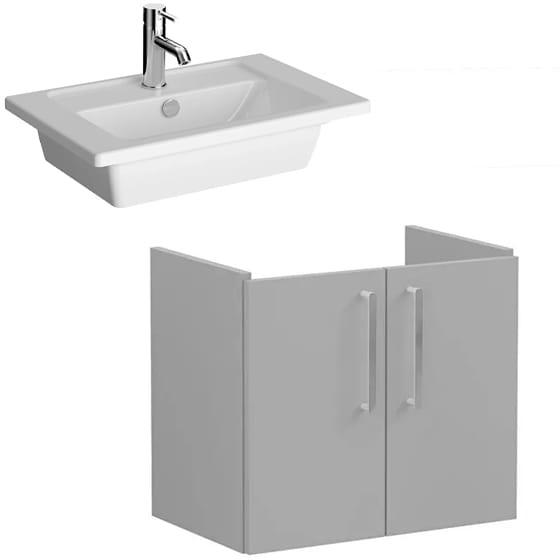Image of VitrA: Root Flat Wall-hung Vanity Unit with Doors (600mm)