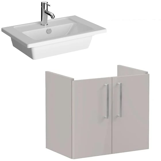 Image of VitrA: Root Flat Wall-hung Vanity Unit with Doors (600mm)