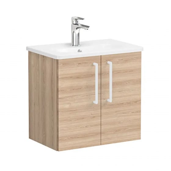 Image of VitrA: Root Flat Wall-hung Vanity Unit with Doors and Basin (600mm)