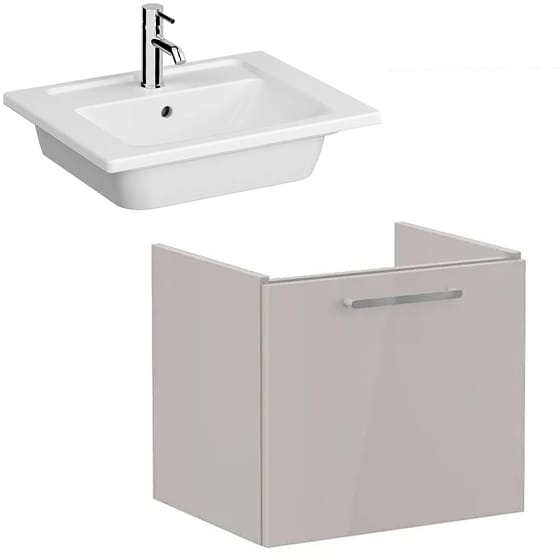 Image of VitrA: Root Flat Wall-hung Vanity Unit with One Drawer and Basin (600mm)