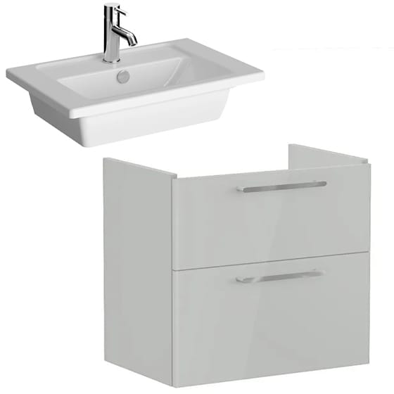 Image of VitrA: Root Flat Wall-hung Vanity Unit with Two Drawers (600mm)