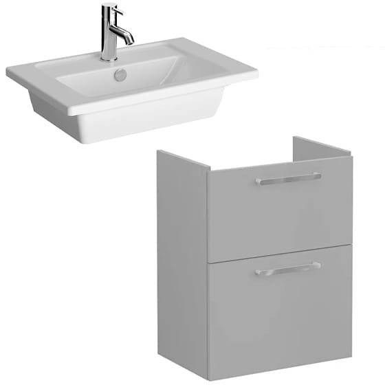 Image of VitrA: Root Flat Wall-hung Vanity Unit with Two Drawers (600mm)