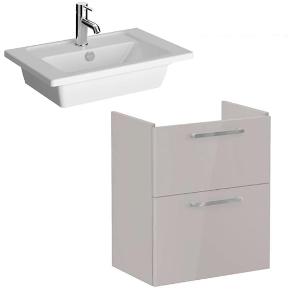 Image of VitrA: Root Flat Wall-hung Vanity Unit with Two Drawers (600mm)
