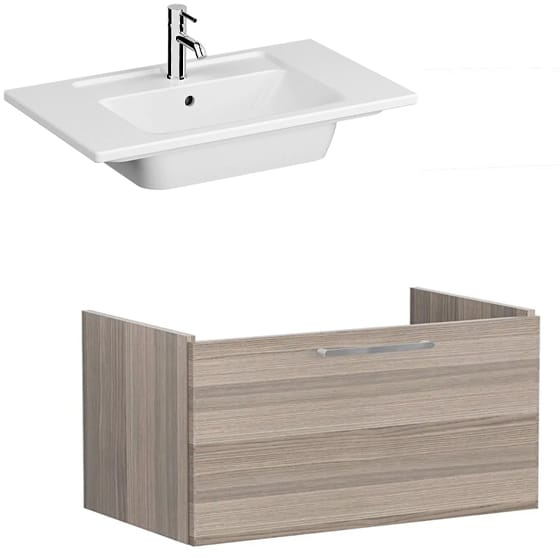 Image of VitrA: Root Flat Wall-hung Vanity Unit with One Drawer and Basin (800mm)
