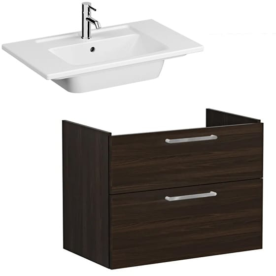 Image of VitrA: Root Flat Wall-hung Vanity Unit with Two Drawers & Basin (800mm)