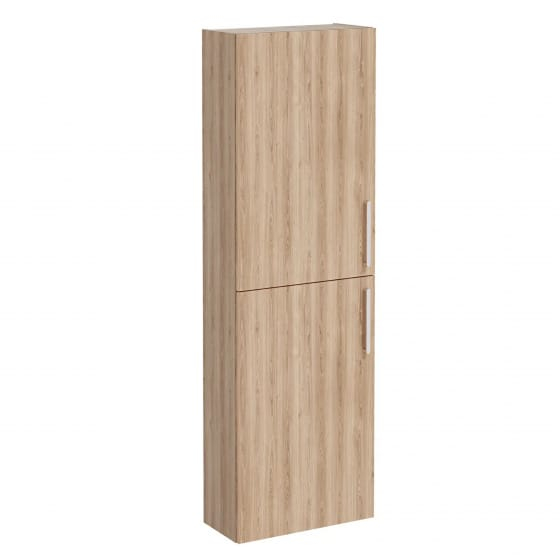 Image of VitrA: Root Flat Wall-hung Tall Cabinet Unit with Doors in Natural Finish (550mm)
