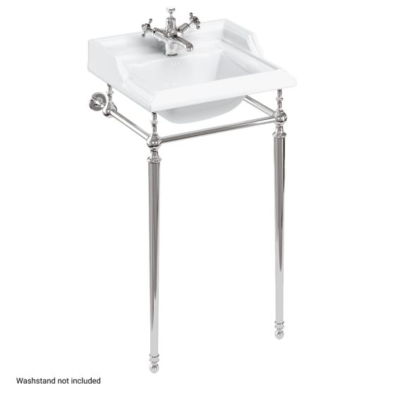 Image of Burlington 510mm Square Basin with Chrome Washstand